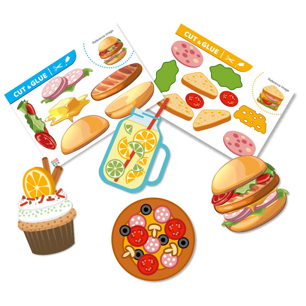 Cut & Glue Activity - Food