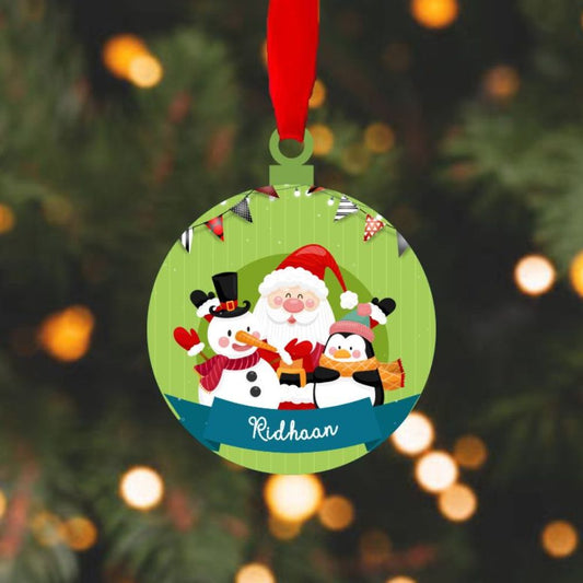 Personalised Ornament -Snowman & penguins