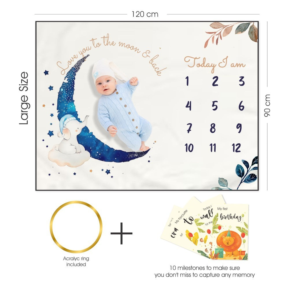 Baby Milestone Blanket - Moon Love