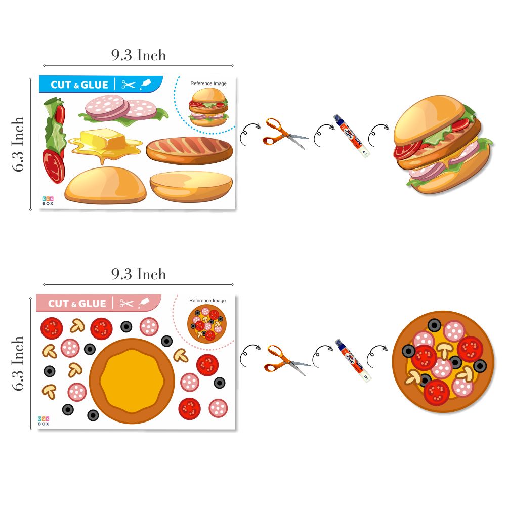 Cut & Glue Activity - Food